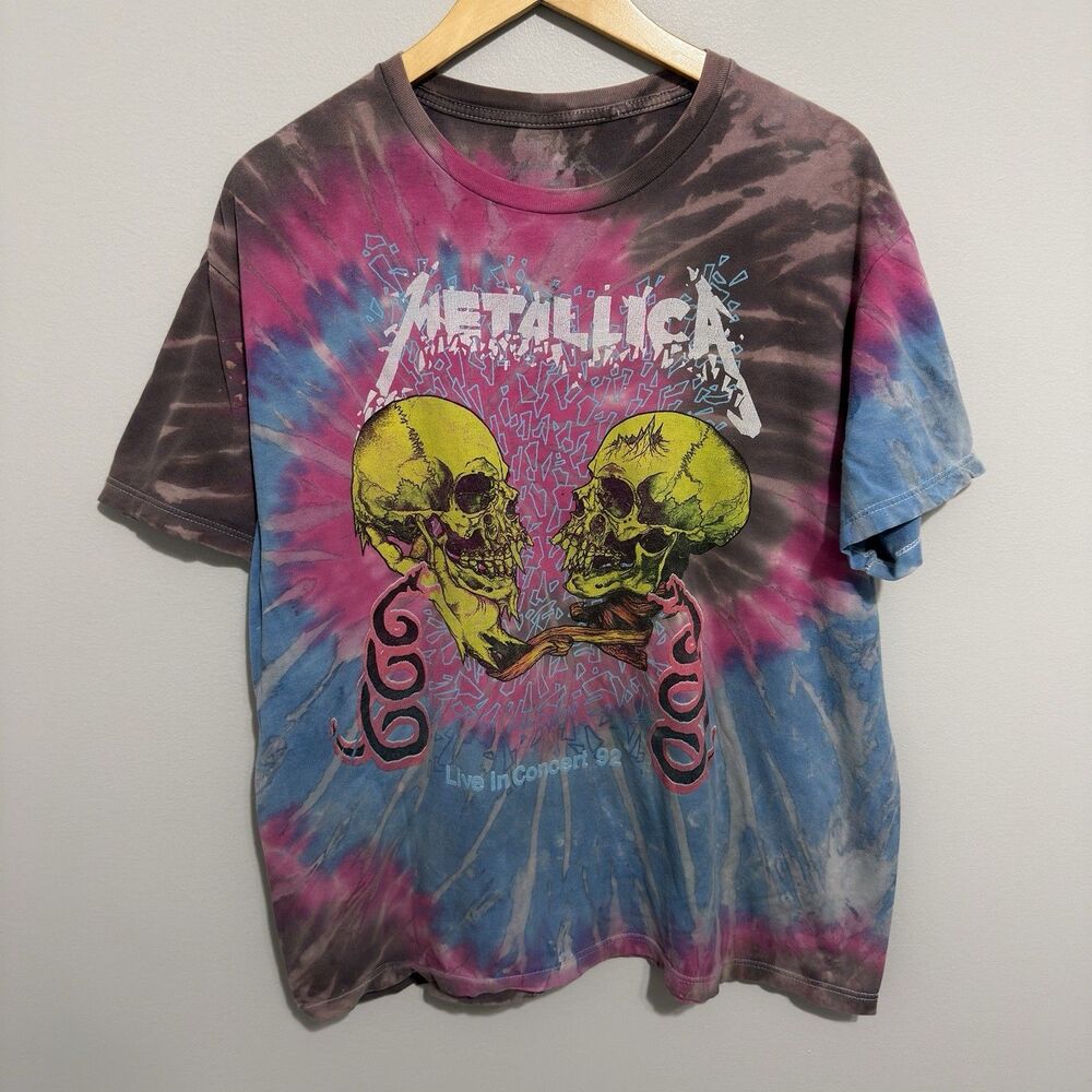 Metallica Live In Concert 92 Tie Dye Men's T-Shirt Size XL